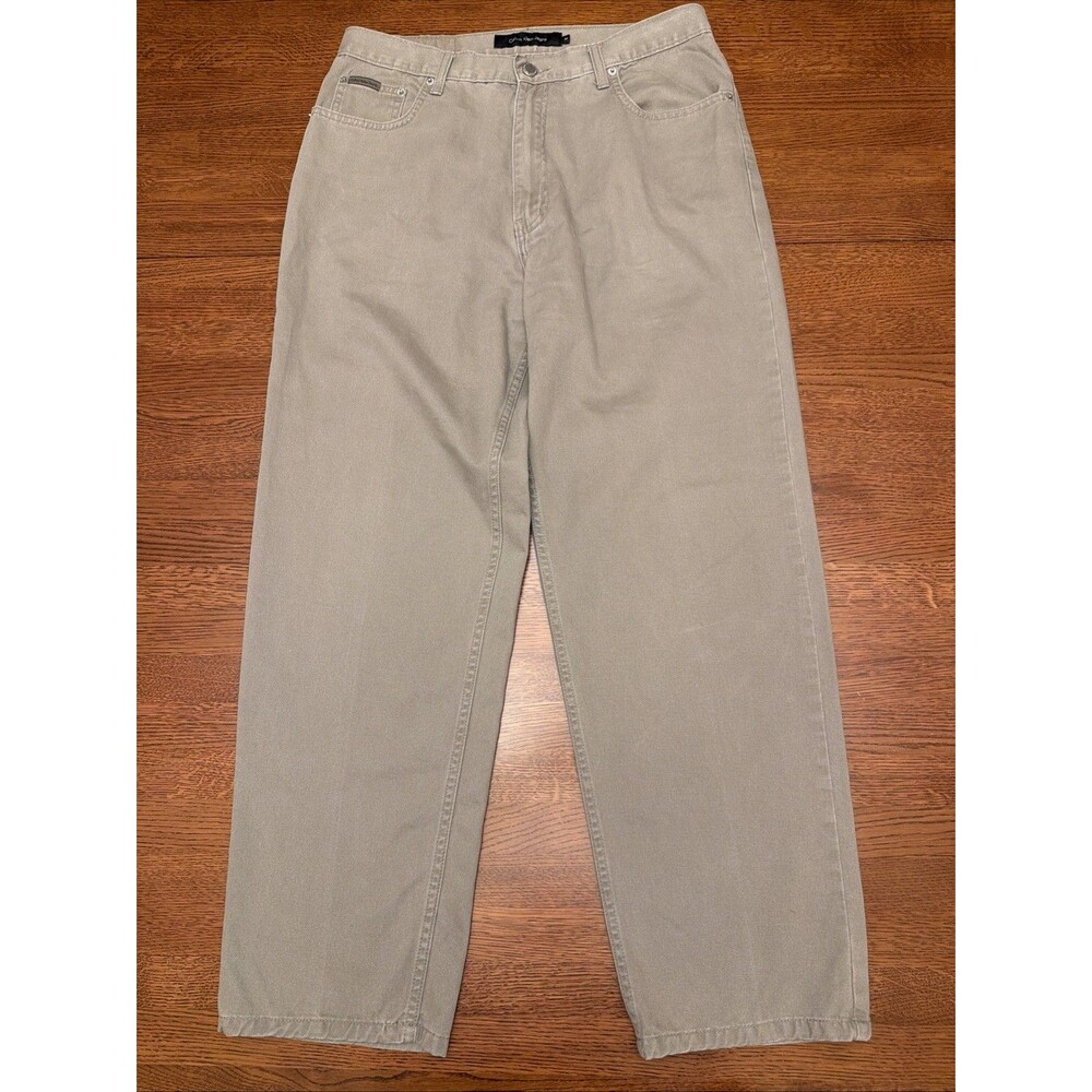 Calvin Klein Jeans Mens 34 X 30 Gray Easy Fit Straight Leg Denim Pants